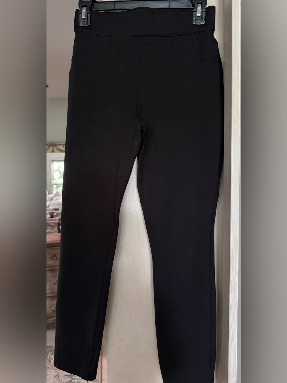 NWOT Spanx Sz S straight stretch slim black knit pants